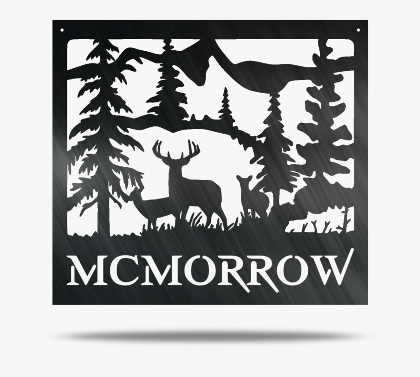 Deer Mountain Metal Wall Art - Metal Mountain Monograms, HD Png Download, Free Download