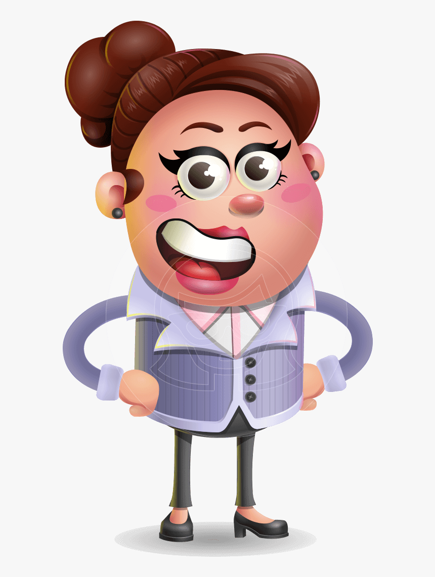 Clay Business Woman Cartoon Vector Character Aka Ruth - Girl Shocked Cartoon .png, Transparent Png, Free Download