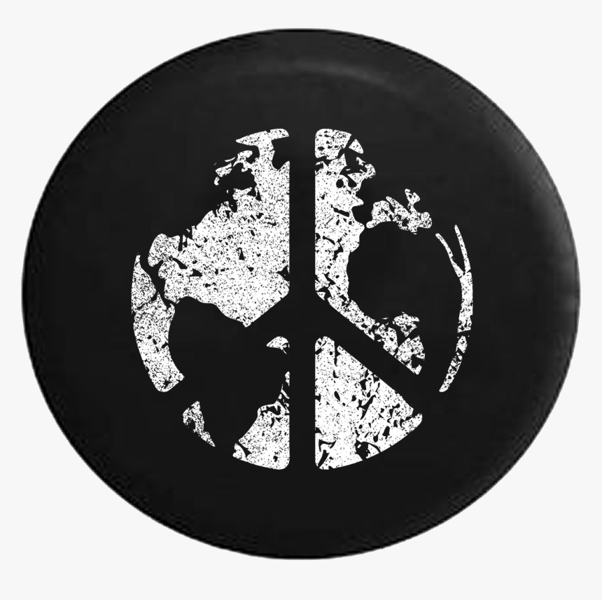 World Peace Sign Global Harmony & Love Jeep Camper - Spare Tire Cover With Peace Sign, HD Png Download, Free Download