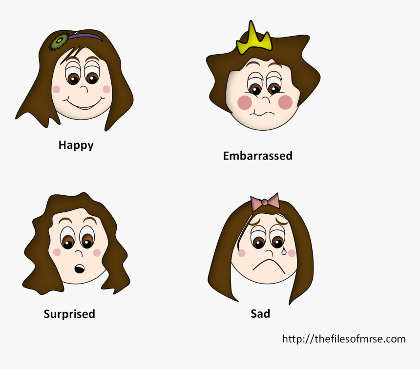 Cartoon Girl Different Feelings , Png Download, Transparent Png, Free Download