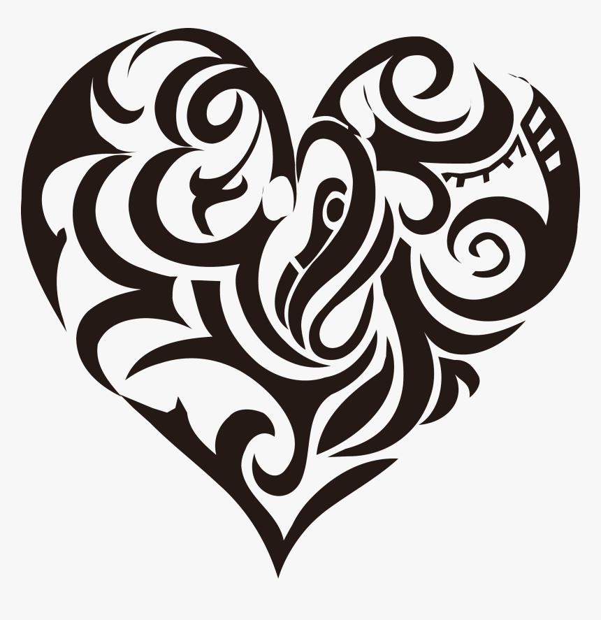Tribal Heart Print - Tribal Heart Design, HD Png Download, Free Download