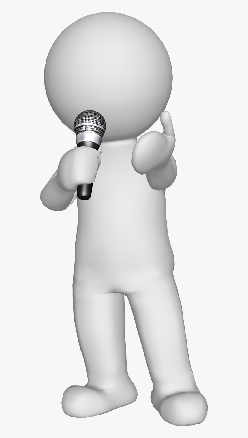 3d White Man Microphone, HD Png Download, Free Download