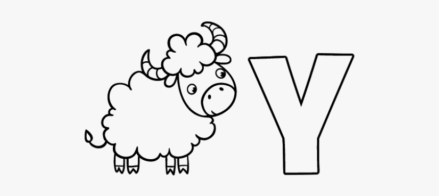 Yak Clipart Colouring Page - Dibujos Con La Letra Y En Ingles, HD Png Download, Free Download