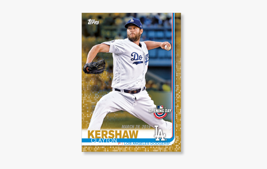 Clayton Kershaw 2019 Opening Day Baseball Base Poster - 2019 Topps Baseball Cards, HD Png Download, Free Download