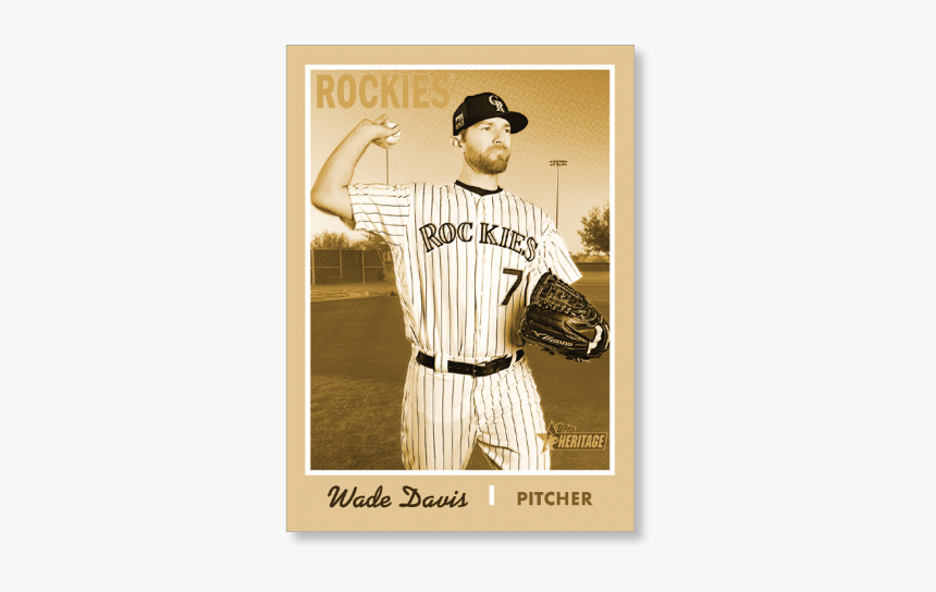 Wade Davis 2019 Heritage Baseball Base Poster Gold - Baseball Player, HD Png Download, Free Download