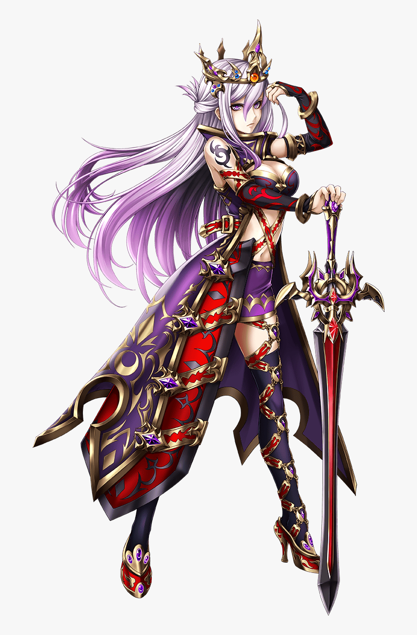 Anime Girl Warrior Png - Brave Frontier Character Art, Transparent Png, Free Download