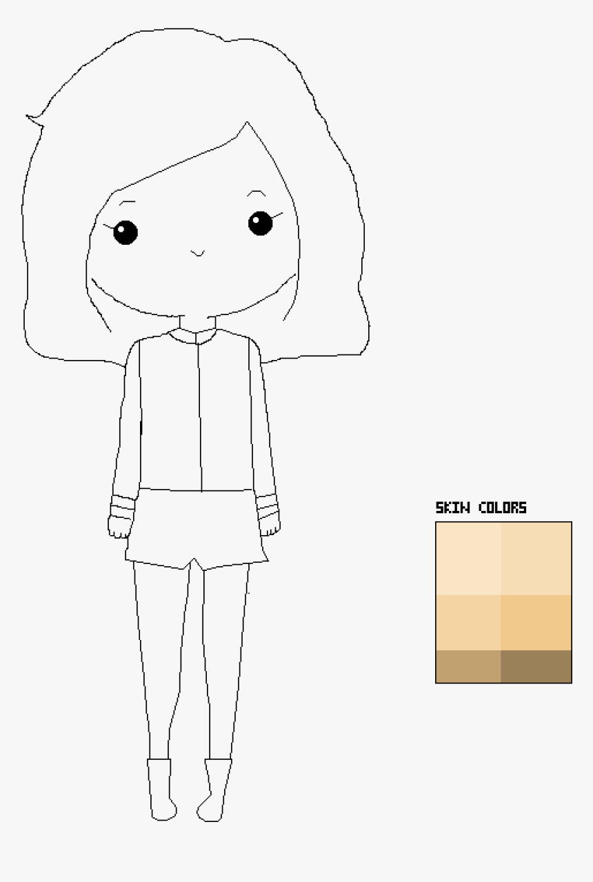 Kawaii Girl To Color, HD Png Download, Free Download