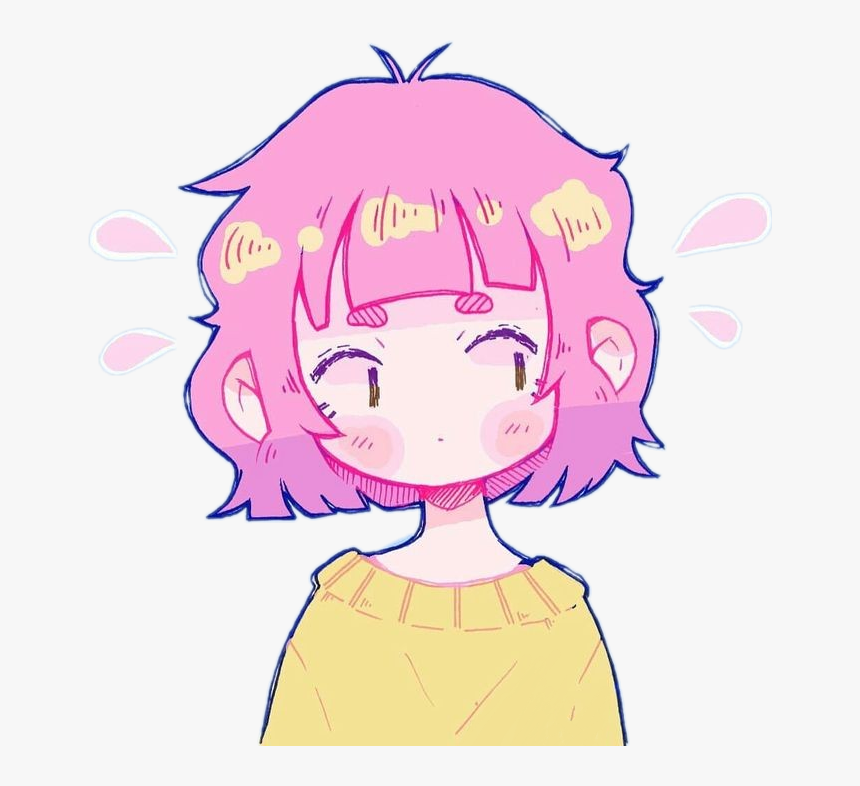 #freetoedit #cute #kawaii #girl #anime #manga #pink - Cute Animé Girl With Pink Hair, HD Png Download, Free Download