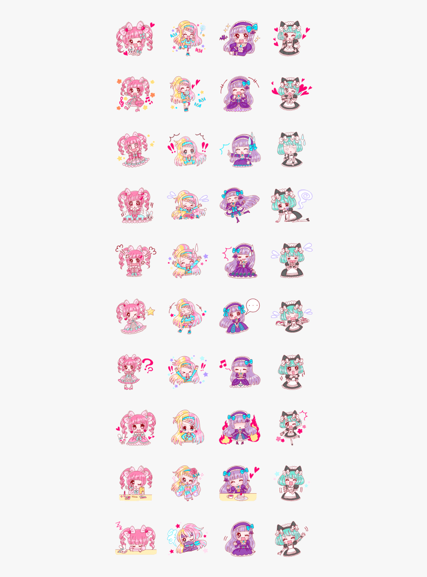 Japanese Kawaii Girls - Kawaii Japanese Line Sticker, HD Png Download, Free Download