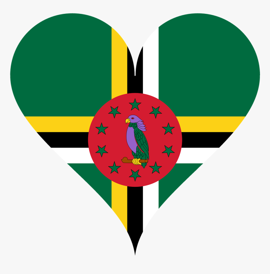 Heart Love Flag Free Photo - Printable Flag Of Dominica, HD Png Download, Free Download