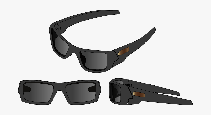 Wraparound Glasses From 3 Angles - Wrap Around 2000's Sunglasses, HD Png Download, Free Download