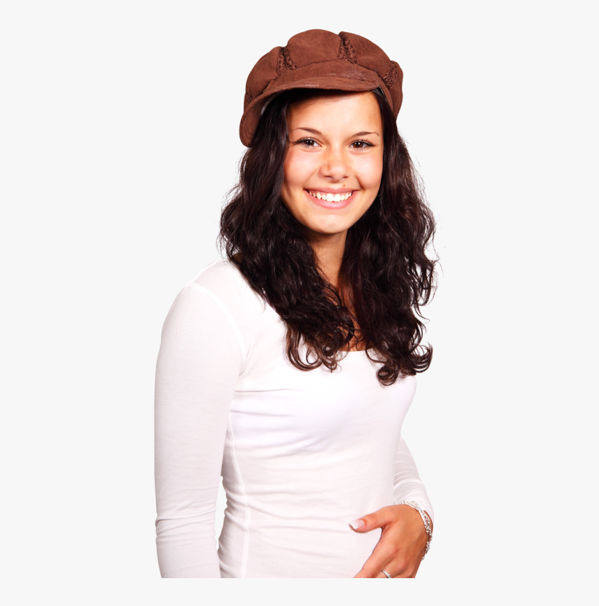 Girl With Hat On Her Head Png Image - Png Girl Head, Transparent Png, Free Download