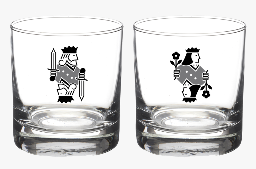 King And Queen Rocks Glasses- Set Of - Heavy Base Whiskey Glass, HD Png Download, Free Download