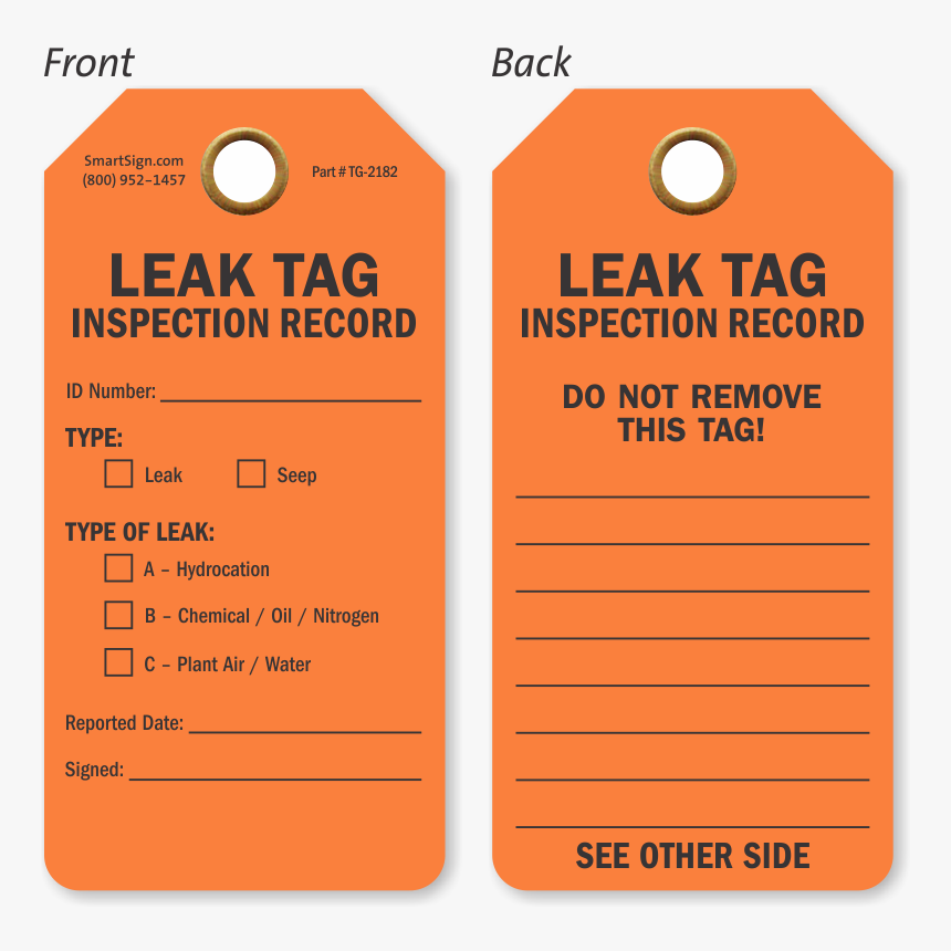 Inspection Record Leak Tag, HD Png Download, Free Download
