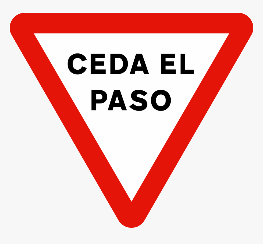 Spain Traffic Signal R1 - Yield Sign Clipart, HD Png Download, Free Download