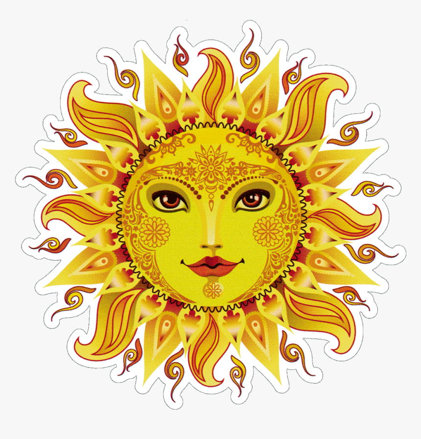 Window Sticker / Decal - Cool Sun Face Art, HD Png Download, Free Download