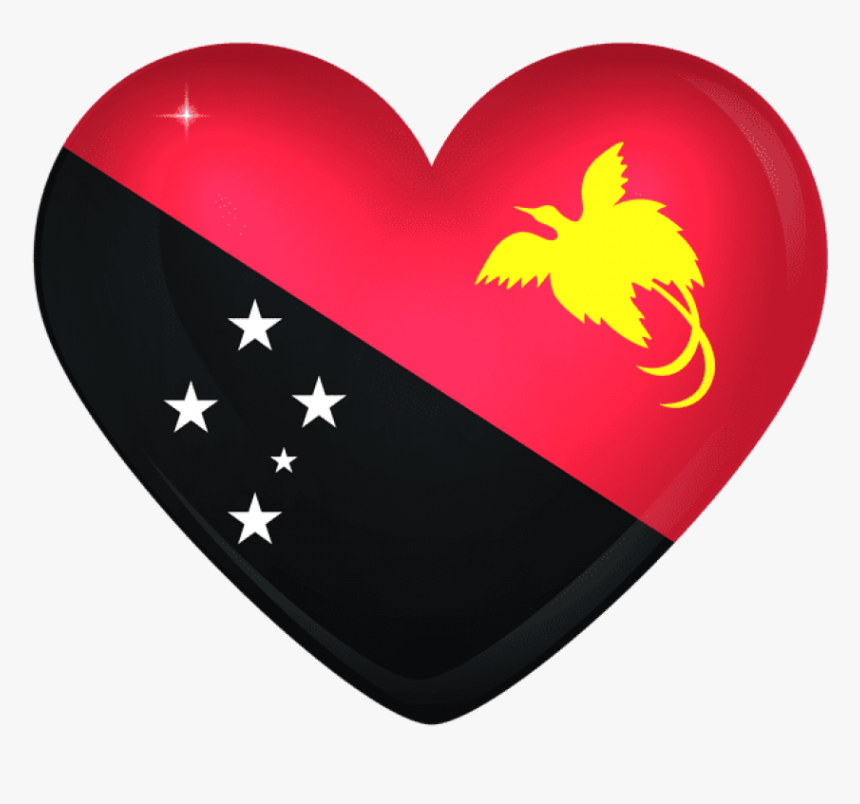 Free Png Download Papua New Guinea Large Heart Flag - Papua New Guinea Flag Vector, Transparent Png, Free Download
