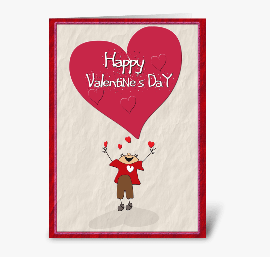 Happy Valentine"s Day, Big Heart Greeting Card - Cartoon, HD Png Download, Free Download