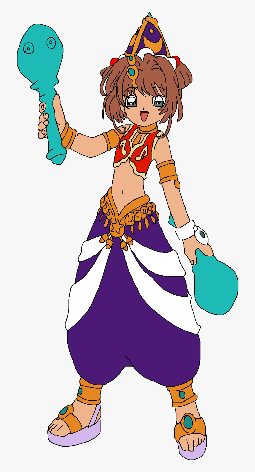 Sakura Dressed As Yumi"s Genie Dancer - Cartoon, HD Png Download, Free Download