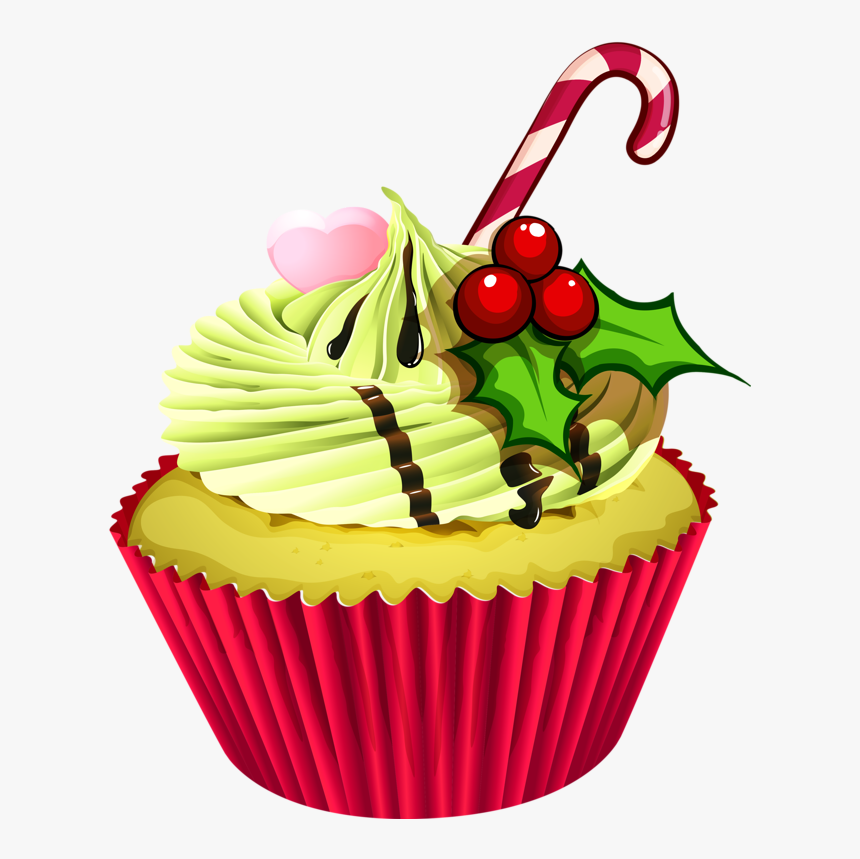 Cupcake Illustration, Christmas Cupcakes, Bule, Christmas - Christmas Cupcake Clip Art, HD Png Download, Free Download