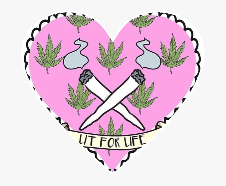 Heart Lit Ganja Smoke Freetoedit - Pastel Goth Weed, HD Png Download, Free Download