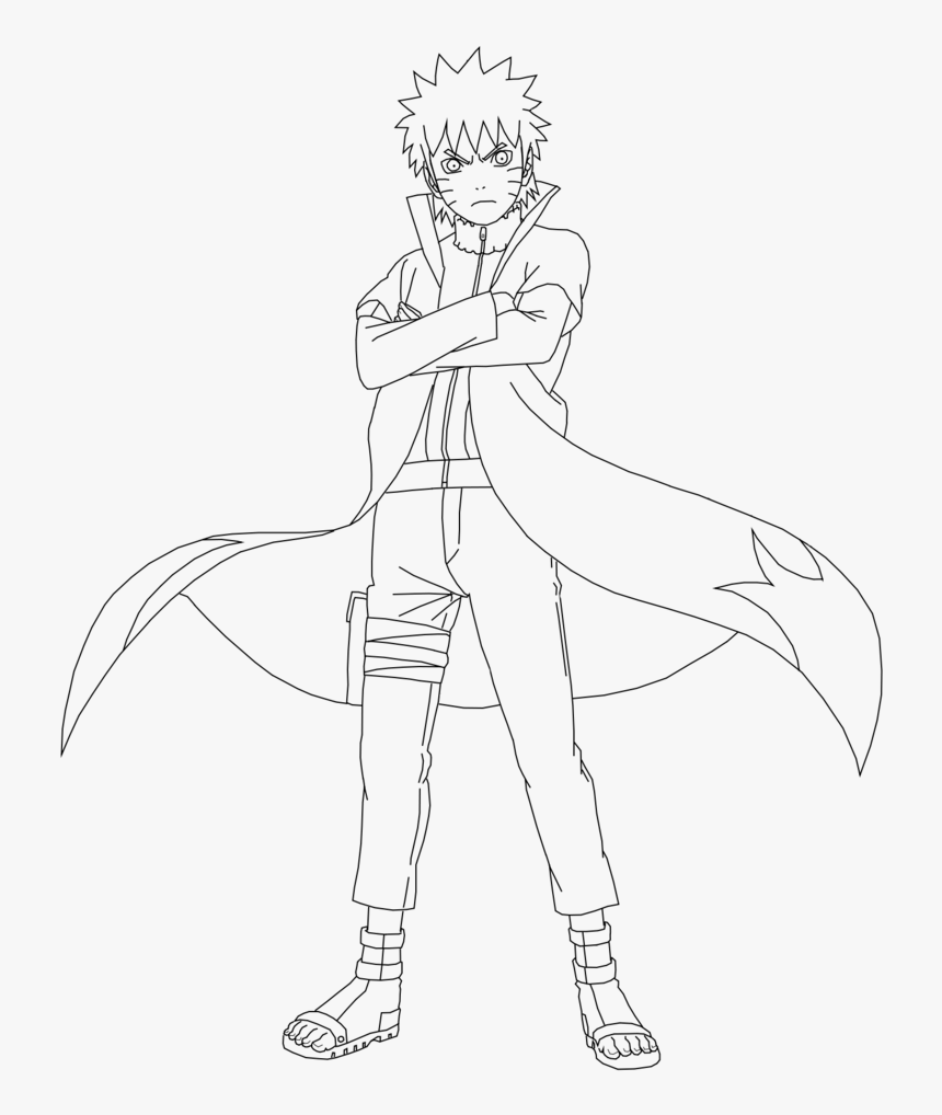 Hokage Coloring Pages - Naruto Sage Mode Drawing, HD Png ...