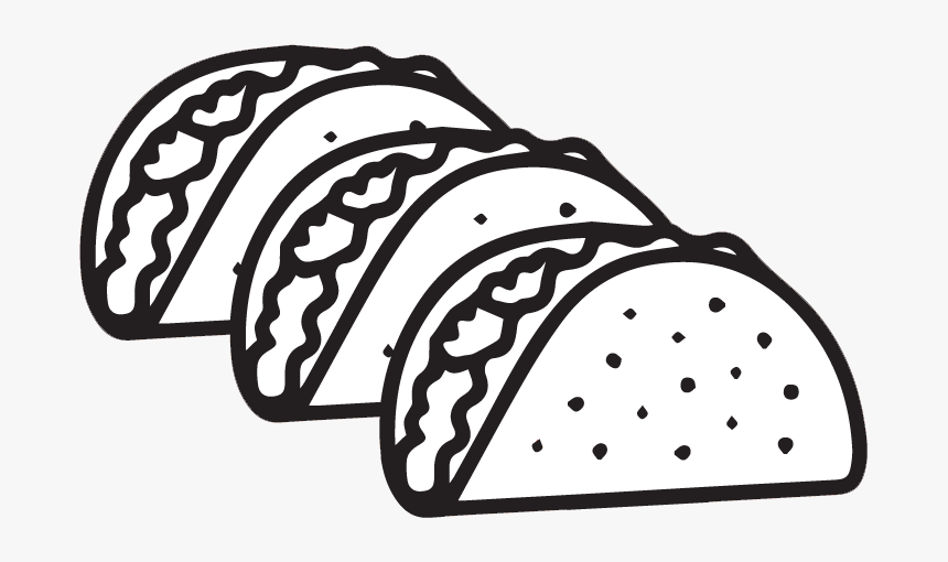 Taco Png White - Black And White Taco, Transparent Png, Free Download