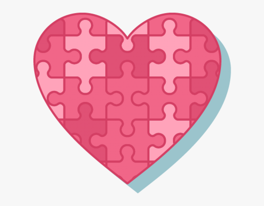 Pink Heart Puzzle Png Image - Heart, Transparent Png, Free Download