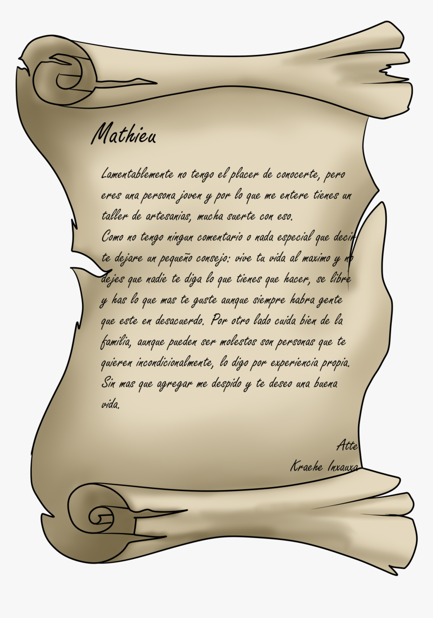 Como Escribir En Un Pergamino , Png Download - Letter Drawing Paper, Transparent Png, Free Download