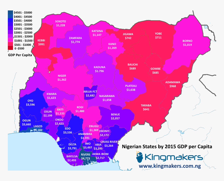 Transparent Nigeria Map Png - Nigeria Gdp Per Capita By State, Png Download, Free Download