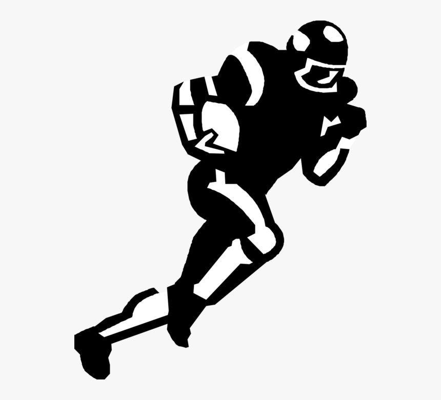 Vector Illustration Of Football Player Running Back - Football Player Clip Art, HD Png Download, Free Download