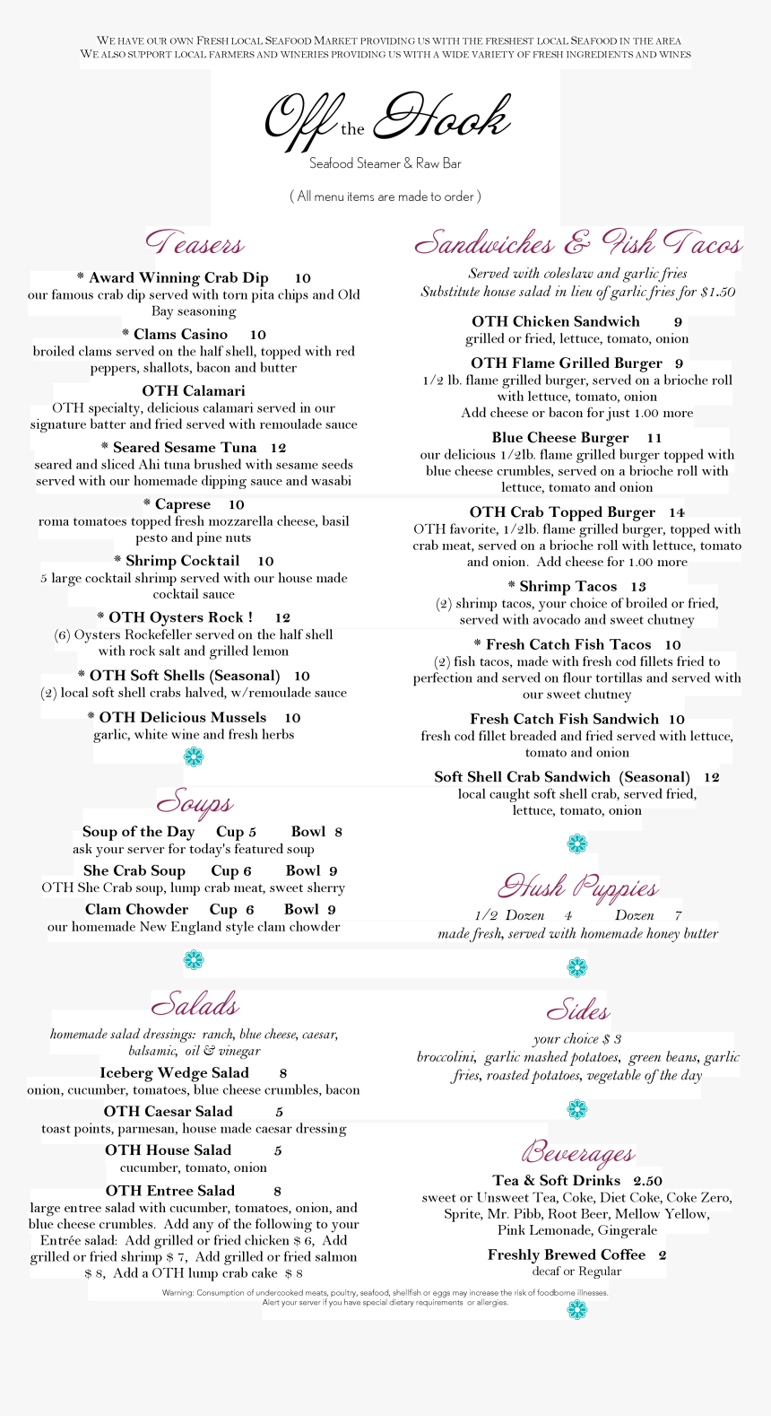 Off The Hook Norfolk Menu, HD Png Download, Free Download