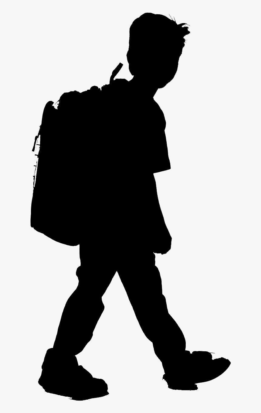 Vector Graphics Child Clip Art Silhouette Illustration - Kid Backpack Silhouette Png, Transparent Png, Free Download