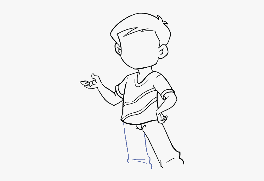 A Standing Boy Outline Png - Simple Boy Drawing Easy, Transparent Png, Free Download