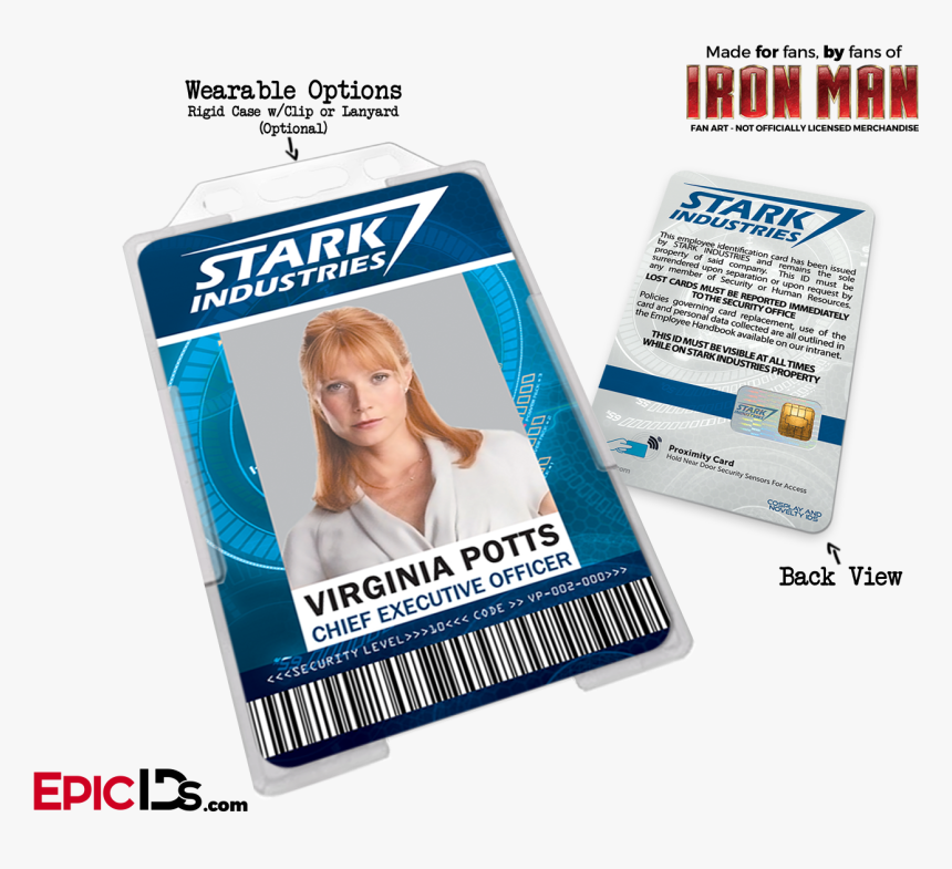Iron Man / Avengers Inspired Stark Industries Cosplay - Hospital Employee Id Card, HD Png Download, Free Download