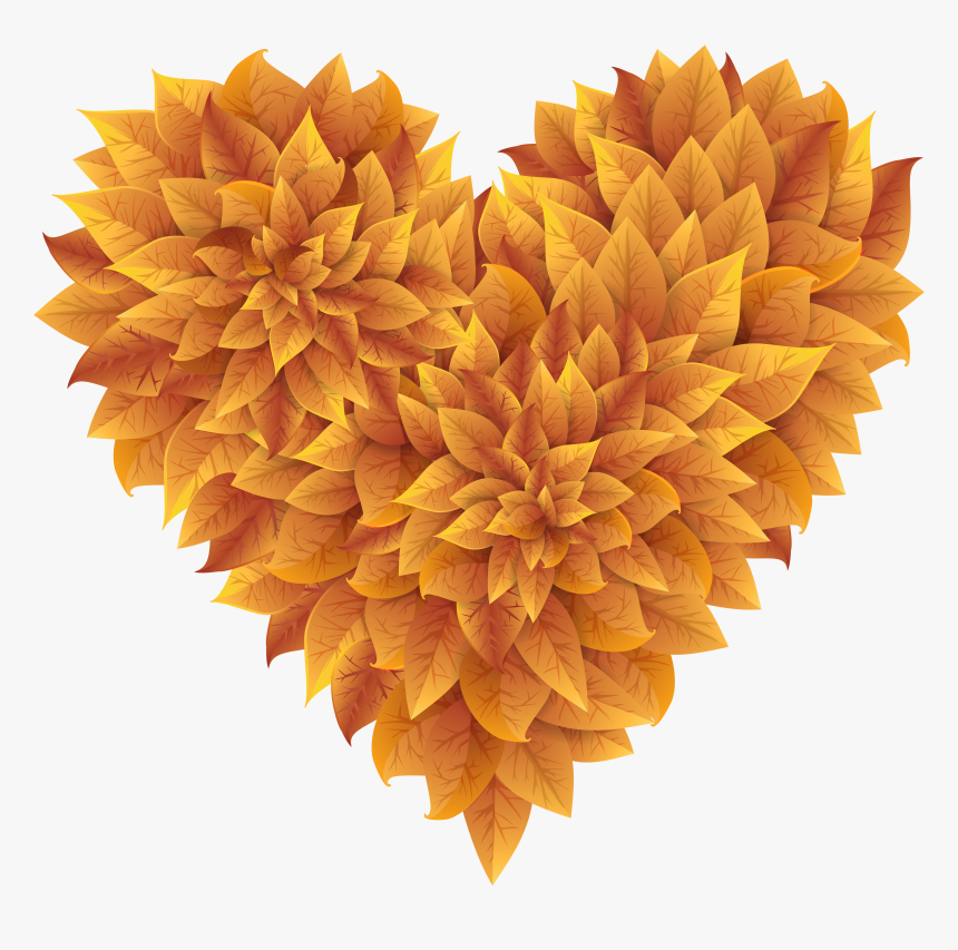 Leaves Heart Png Image - Fall Heart Clip Art, Transparent Png, Free Download