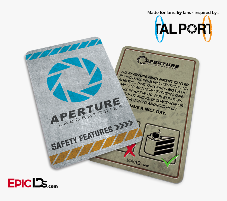 Portal Inspired Aperture Labs "the Cake Is Not A Lie - Aperture Laboratories Id Card, HD Png Download, Free Download