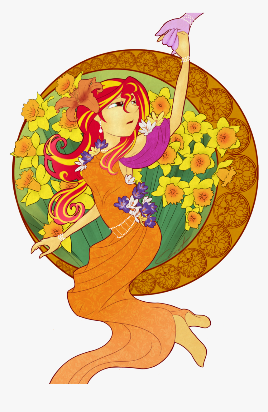 Katrittaja, Equestria Girls, Flower, Modern Art, Nouveau, - Illustration, HD Png Download, Free Download