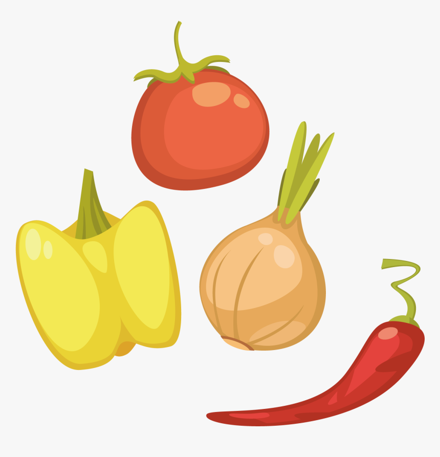 Vegetable Silhouette Png -bell Pepper Vegetable Clip - Transparent Background Cartoon Vegetables Png, Png Download, Free Download