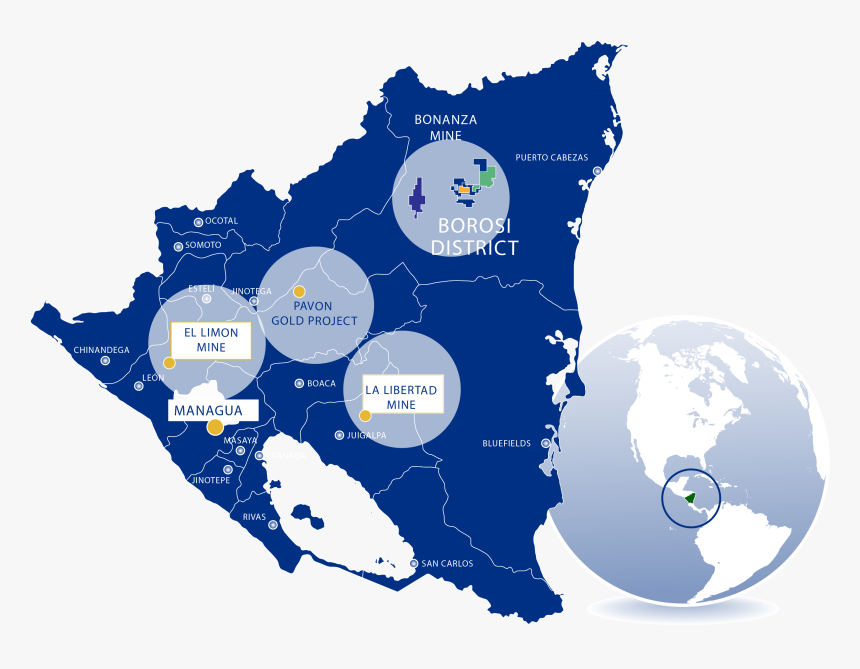 Map Of Nicaragua With Capital, HD Png Download, Free Download