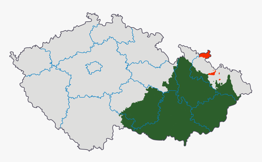 Morava Po Roce 1920 Na Mapě Česka - Nuts 3 Czech Republic, HD Png Download, Free Download