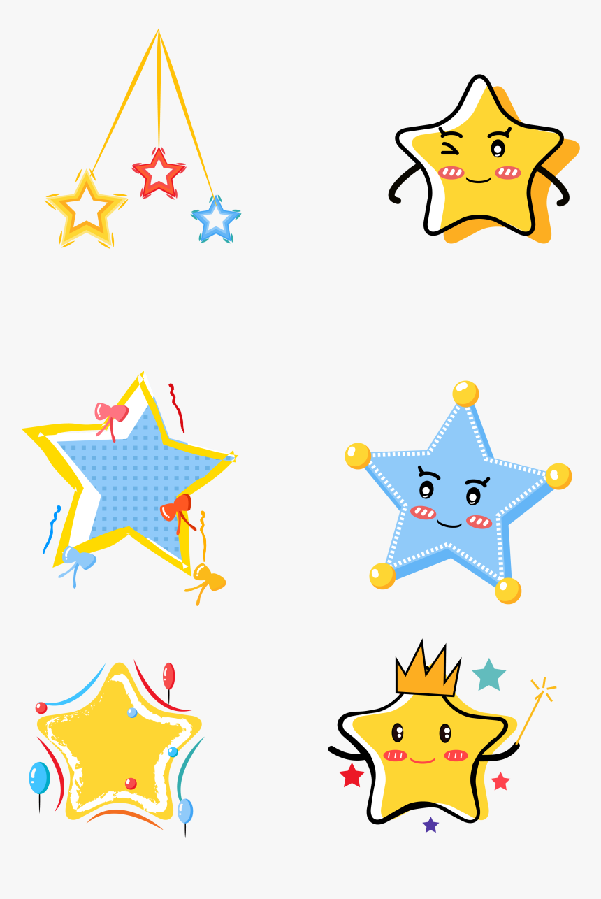 Doodle Stars Png -pentagram Stars Cute Pointed Star - Cute Star Vector Png, Transparent Png, Free Download