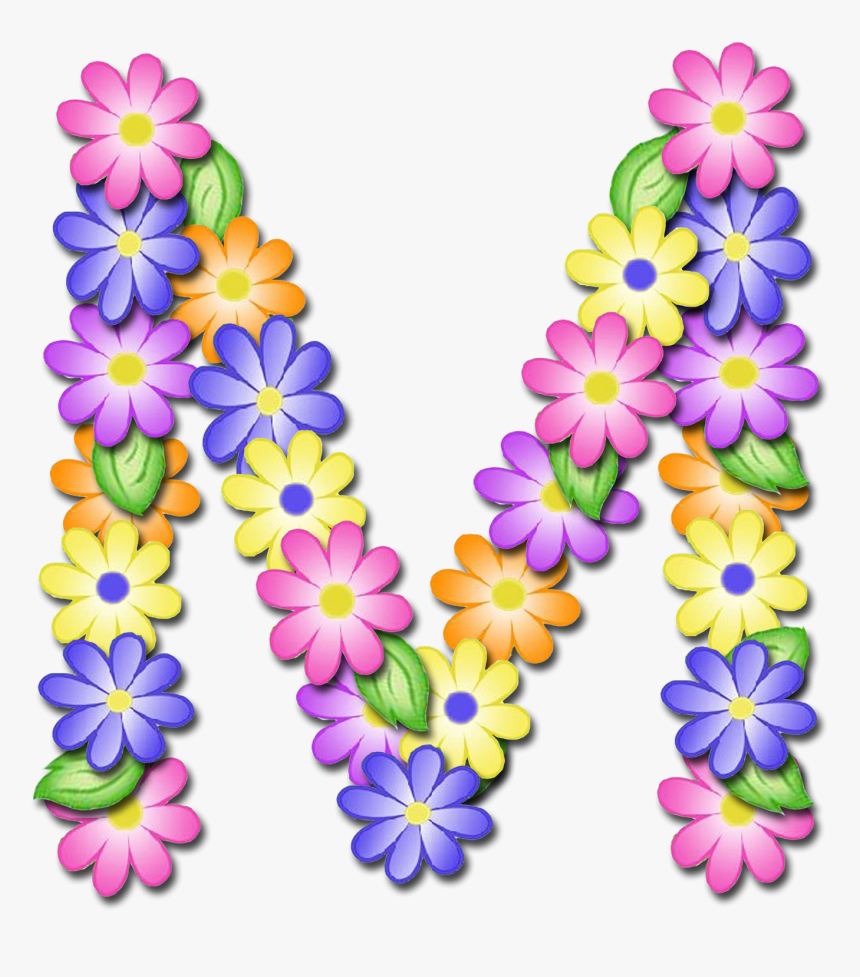 Alfabeto Primavera Png - Letras Para Imprimir Com Flores, Transparent Png, Free Download