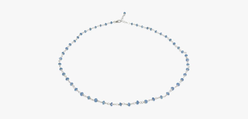 Silver Sapphire Bead Necklace - Girocollo Rosario, HD Png Download, Free Download
