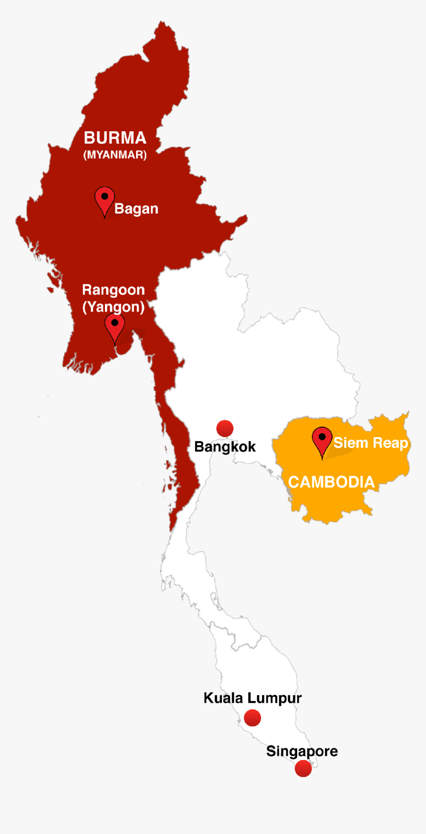 Angkor Wat, Cambodia - Burma Capital City Map, HD Png Download, Free Download