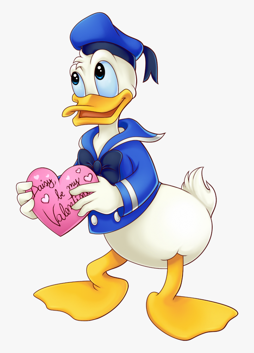 Donald Duck Holding Heart Png Image - Donald Duck With Hearts, Transparent Png, Free Download