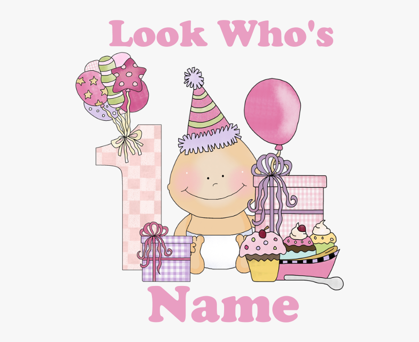 First Birthday Baby Girl Bib - Cartoon, HD Png Download, Free Download