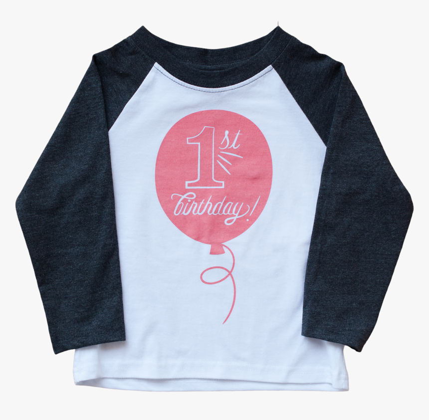 First Birthday In Coral Raglan Tee - Long-sleeved T-shirt, HD Png Download, Free Download