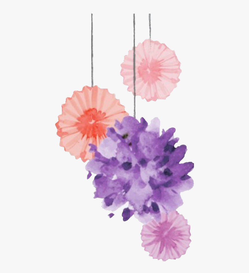 Pompoms Decorate Tumblr Celebrate Sticker Freetoedit - Watercolor Flower Decoration Png, Transparent Png, Free Download