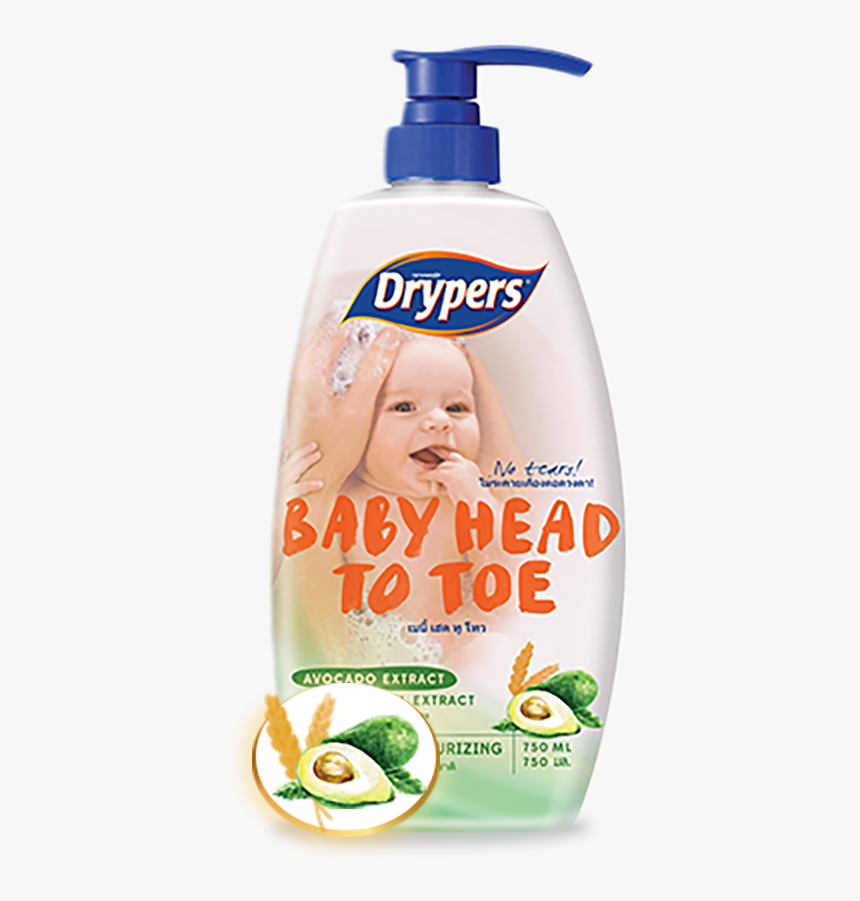 Drypers Baby Head To Toe With Avocado Extract And Oat - Drypers Baby Head To Toe, HD Png Download, Free Download